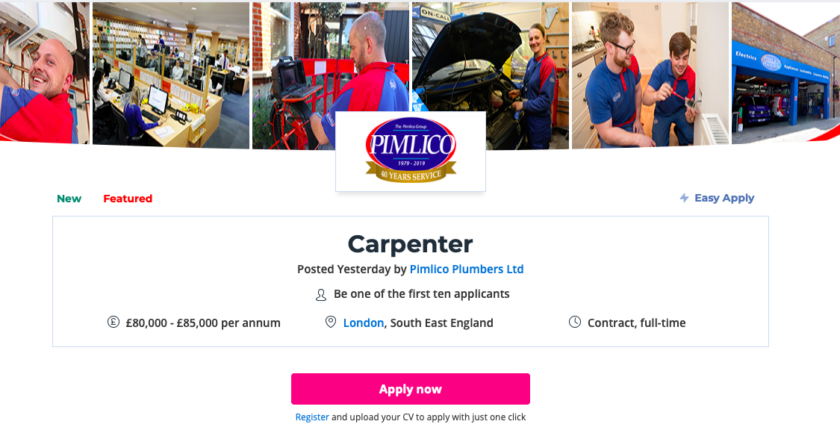 Carpenters £85k a year