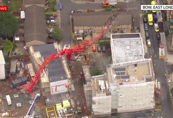 Aftermath of crane collapse courtesy of sky news