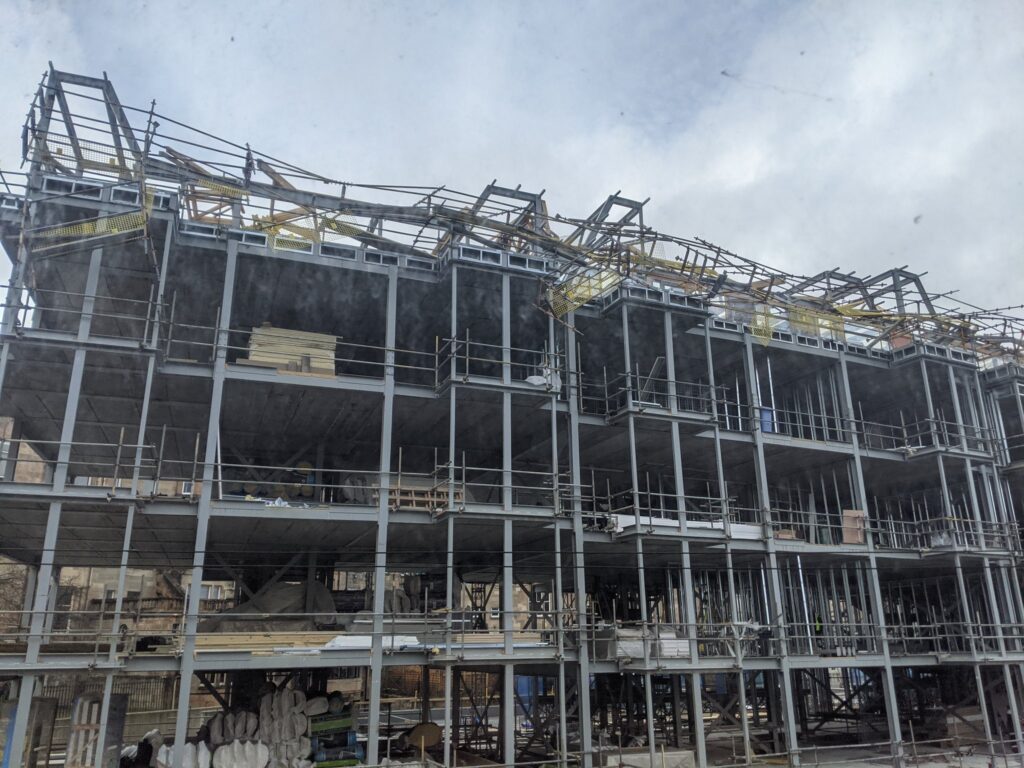 Scaffold collapse at fifth floor apartment block in Glasgow