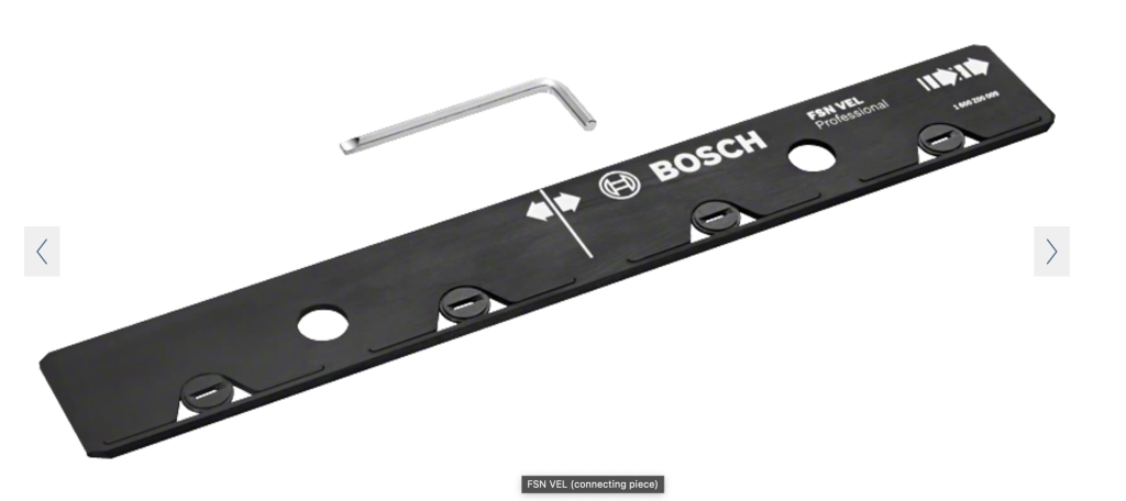 Connecting piece for Bosch rail saws