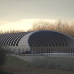 Sheephouse Wood bat protection structure, which will allow bats to cross above the railway photograph: HS2/PA