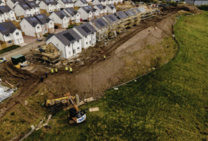 The telehandler at a site in Glasgow